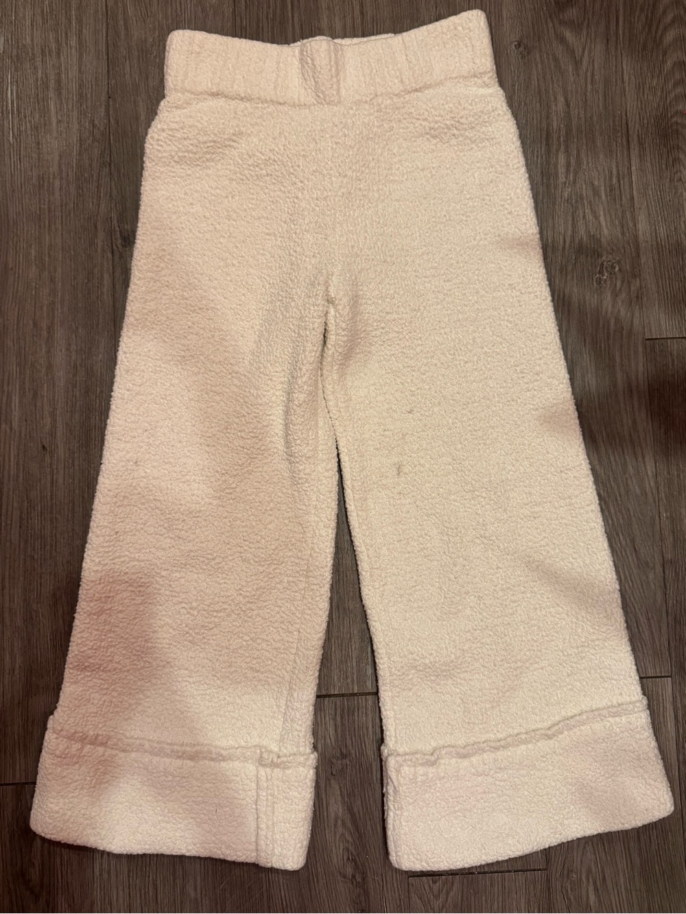 SKIMS Cream Wide Leg Fleece Pants